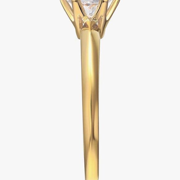 14k Yellow Gold SOLID Wedding Engagement Ring | Ring Real Gold | CZ Stone | - Picture 3 of 9